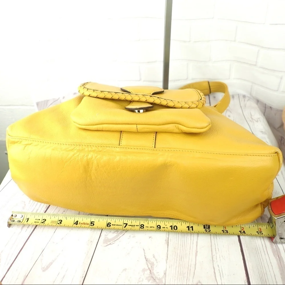 Sondra Roberts yellow gold leather shoulder bag